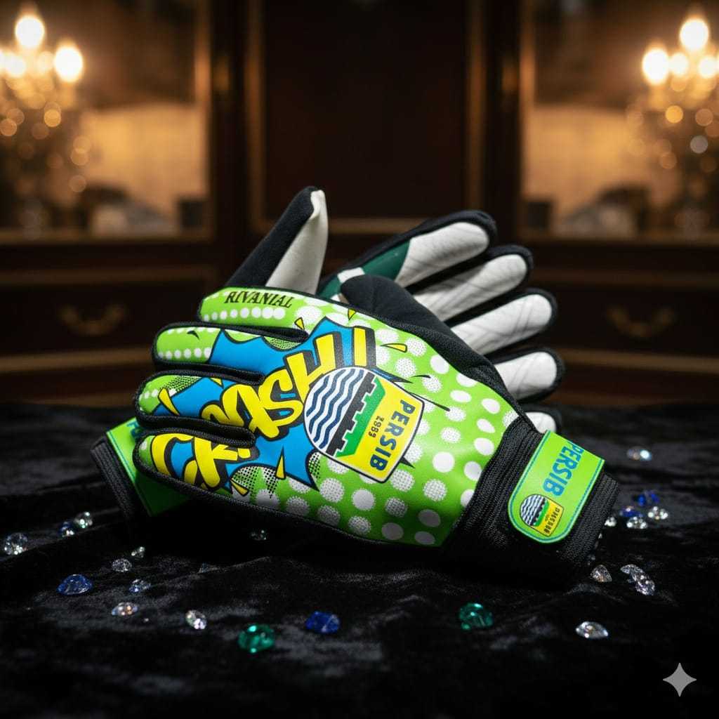 O-KING Sarung Tangan Kiper Anak PERSIB Terbaru Sarung Tangan Kiper Anak Lengket