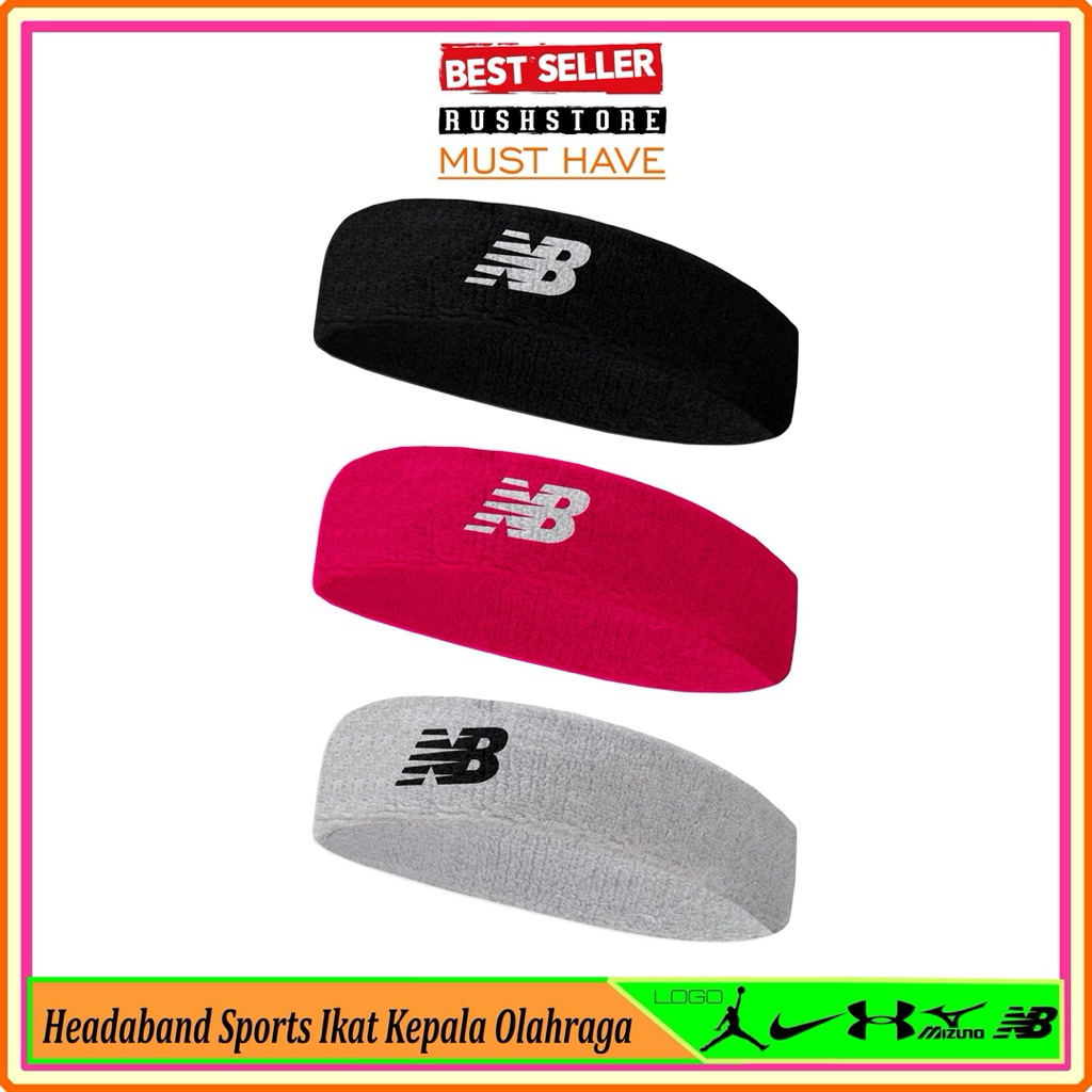 HeadBand Bandana Olahraga Pria / Ikat Kepala Olahraga Badminton Basket Elastis Soft Lari Pria Wanita