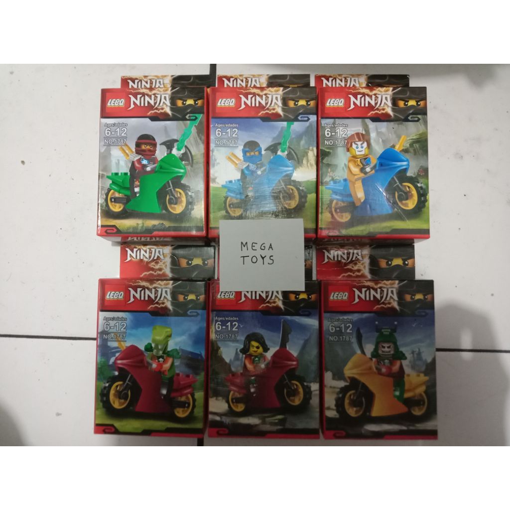 Lego ninjago pirates motor(lele toys) 1 set 6 kotak lengkap dengan karakter ninja dan senjatanya
