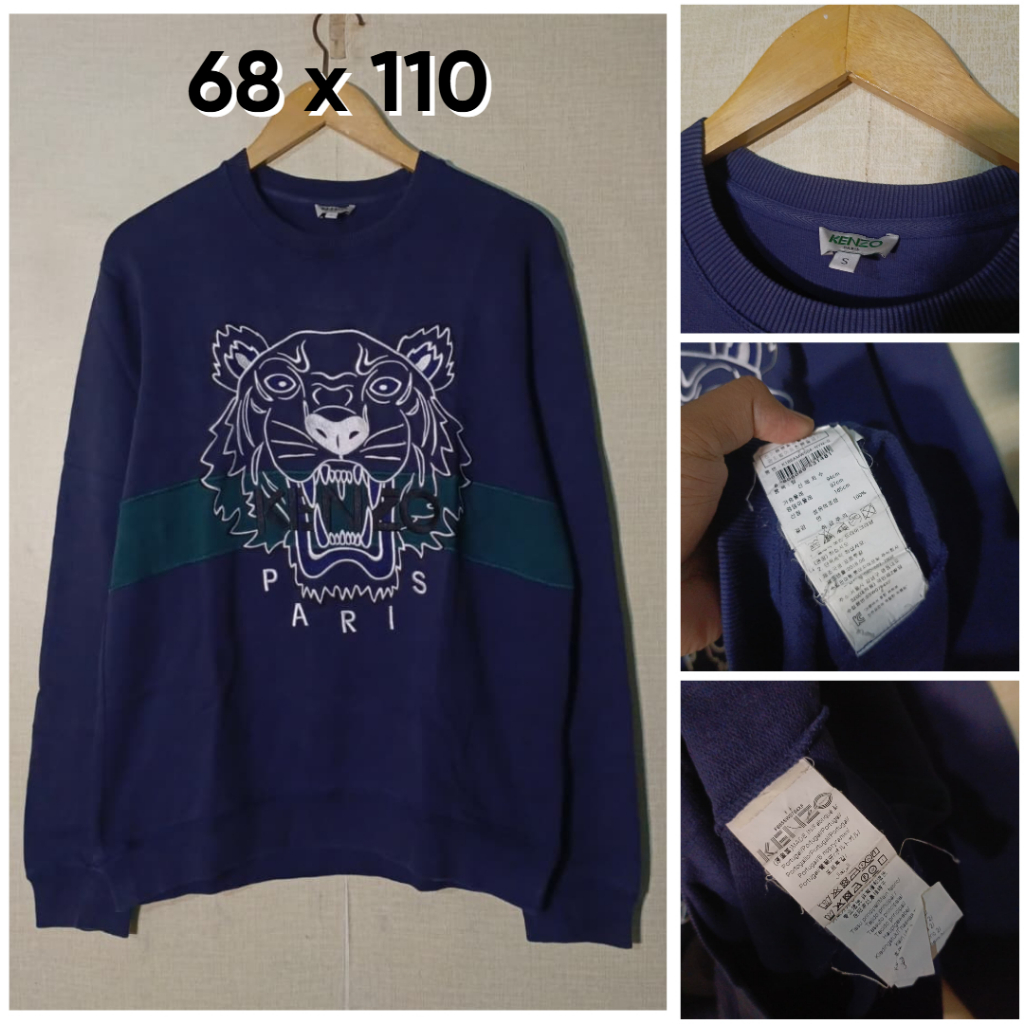 Crewneck KENZO Paris Tiger Size S Pria Wanita Sweatshirt Loke New OB805