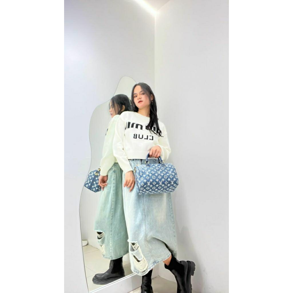 LV Speedy Bandouliere 25 Denim Jacquard -008