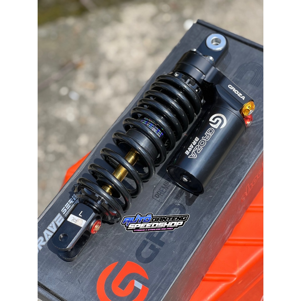 Shockbreaker Monoshock Belakang Groza Brave 305mm MIO BEAT Black Premium