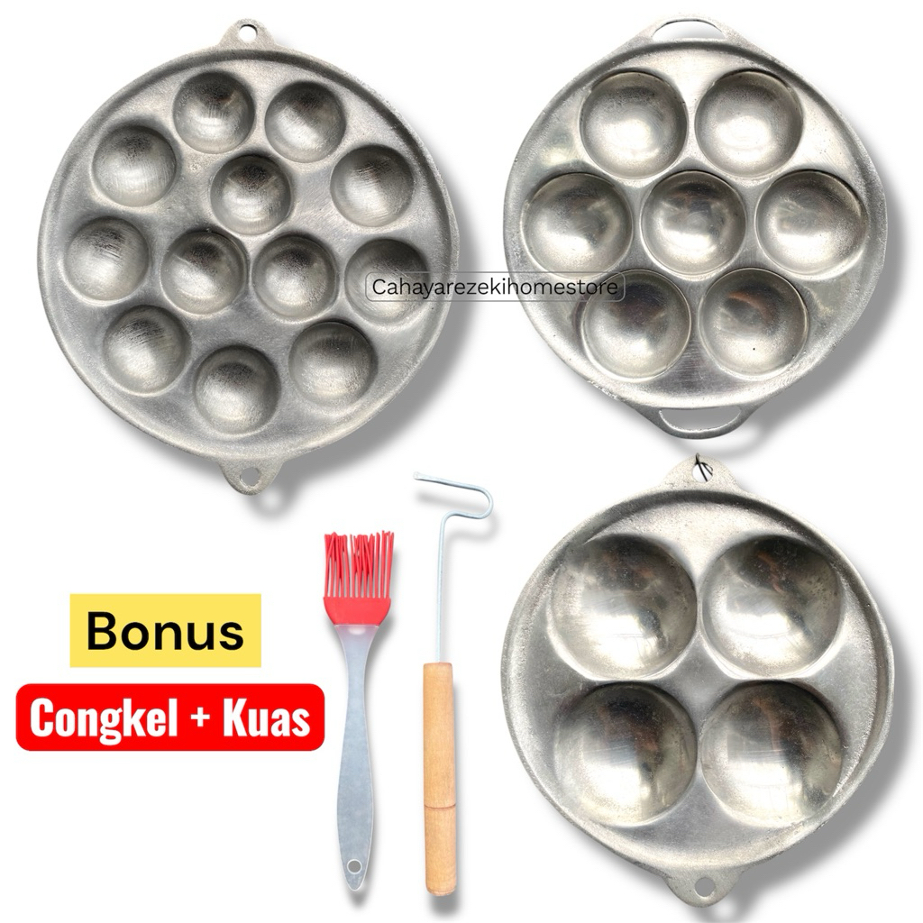 Cetakan Baklor Lubang 12 7 4 Wajan Cetakan Takoyaki Telur Congkel Puyuh / Kue Cubit / Cilor Maklor /