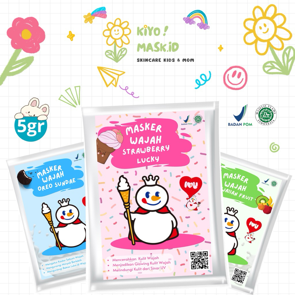 (5gr) Masker Organik BPOM Terlaris/Masker Wajah Anak/Face Mask Organic/Masker Wajah Murah