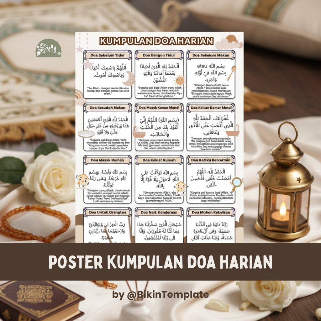 Poster Doa Harian Anak Muslim | A4 & A3 | PDF