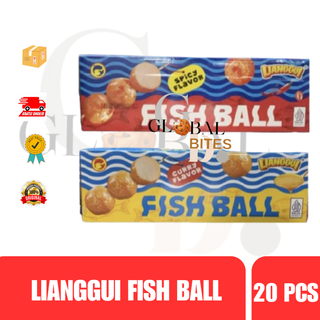 Lianggui Fish Ball isi 20 pcs Rasa Curry Spicy Bakso Ikan