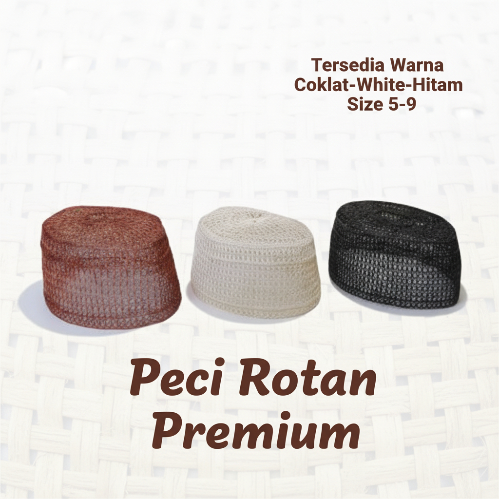 PECI AKAR ROTAN/ Peci Rotan/Peci Akar Khas Kalimantan Premium