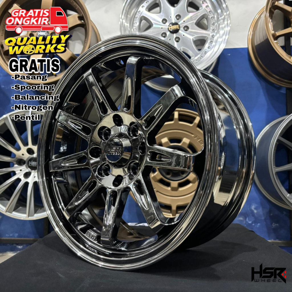 Velg Black Chrome Ring 15 HSR Wheel Tikala, Mobil Brio Agya Swift Binguo