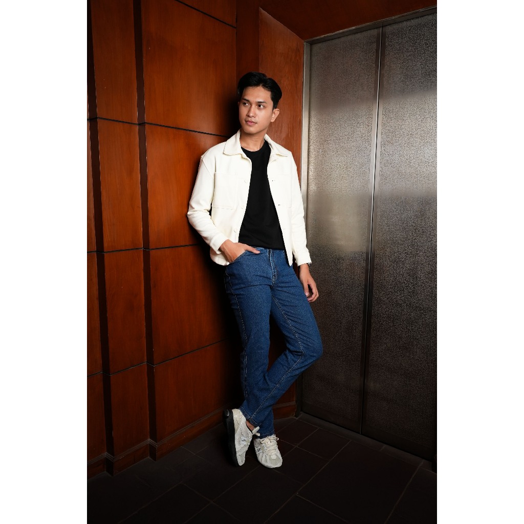 FOREX Celana Jeans Pria Biru Polos Regular Fit DLRS3639