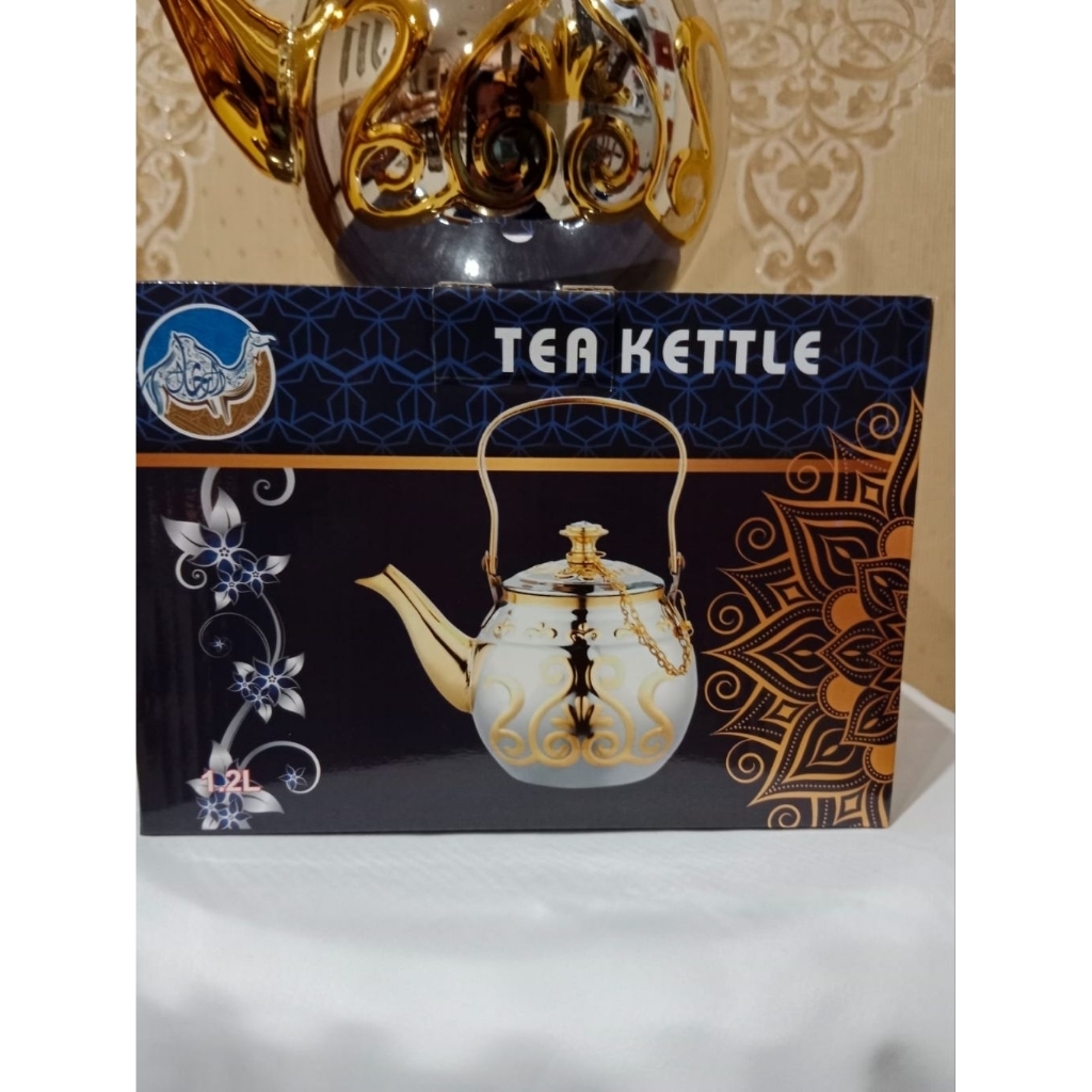 teko kombinasi gold mewah/teko air zamzam sahi,qohwa kapasitas 1,3 L