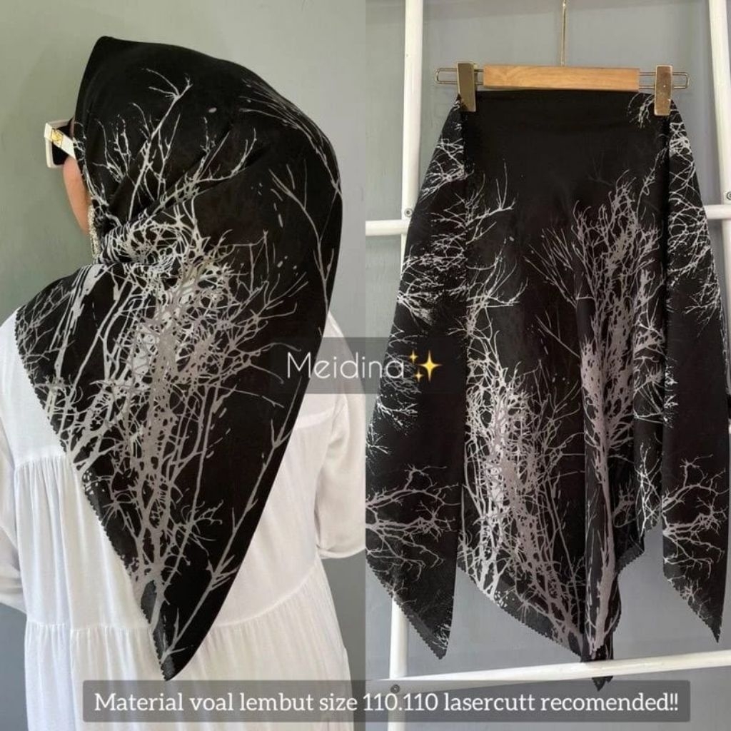 NUANSA HITAM hijab segiempat denay voal motif semarang