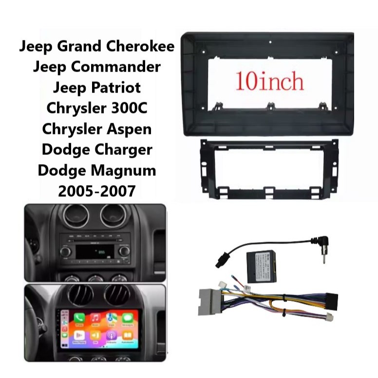 Frame headunit ANDROID 10 inch Jeep Grand Cherokee Commander Compass 2005 2010