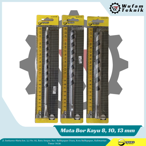 Mata Bor Kayu Auger Prohex - Bor Kayu Ulir 8mm, 10mm, 13mm