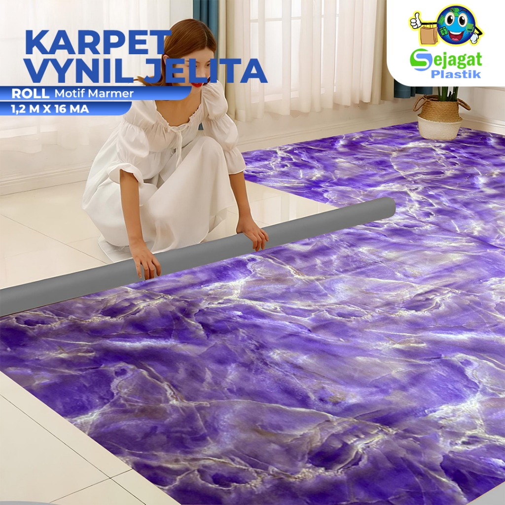Sejagat Plastik - Karpet Lantai Jelita Vinyl Karpet Lantai multifungsi taplak meja | Motif Marmer Pe