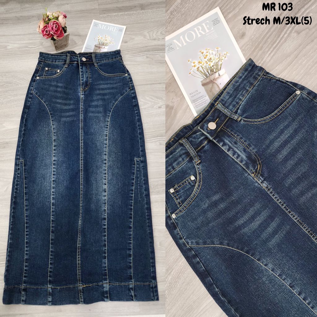 Rok jeans wanita span kekinian full strech