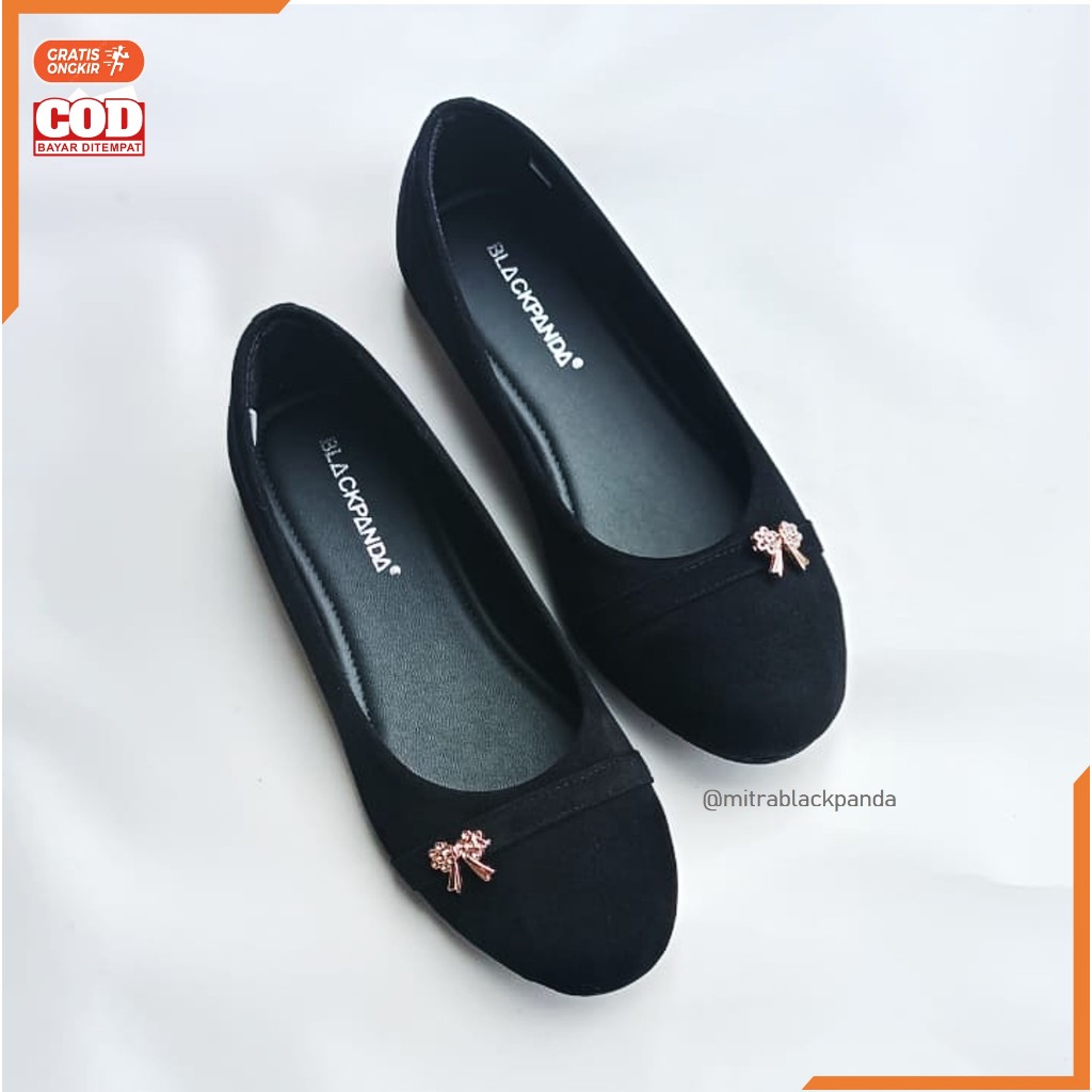 Blackpanda Flat Shoes - Sepatu Black Panda - Sepatu Wanita - Black Panda Vissa Black