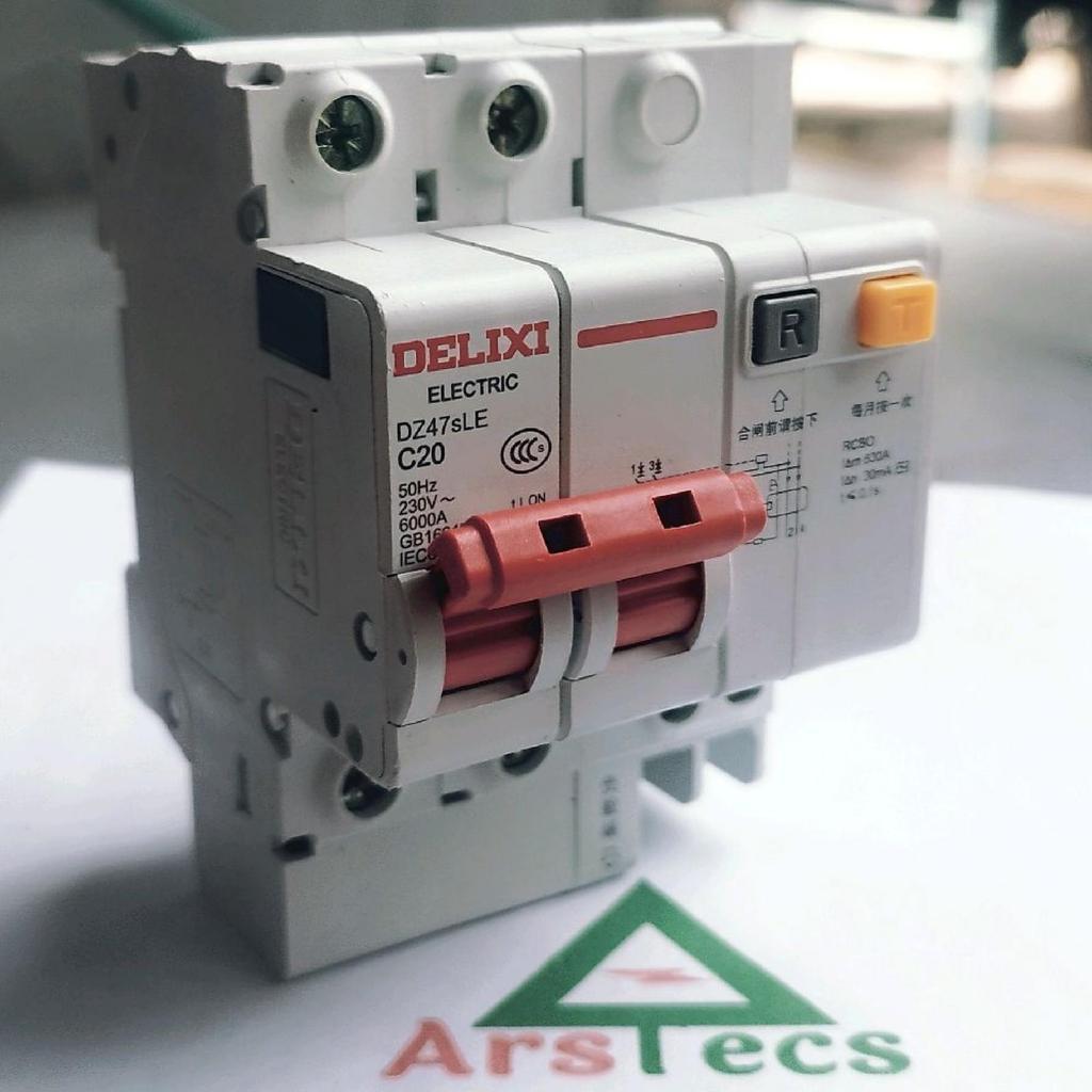 Rcbo Delixi Electrik DZ47sLB 2Phase C20 20Ampere Original