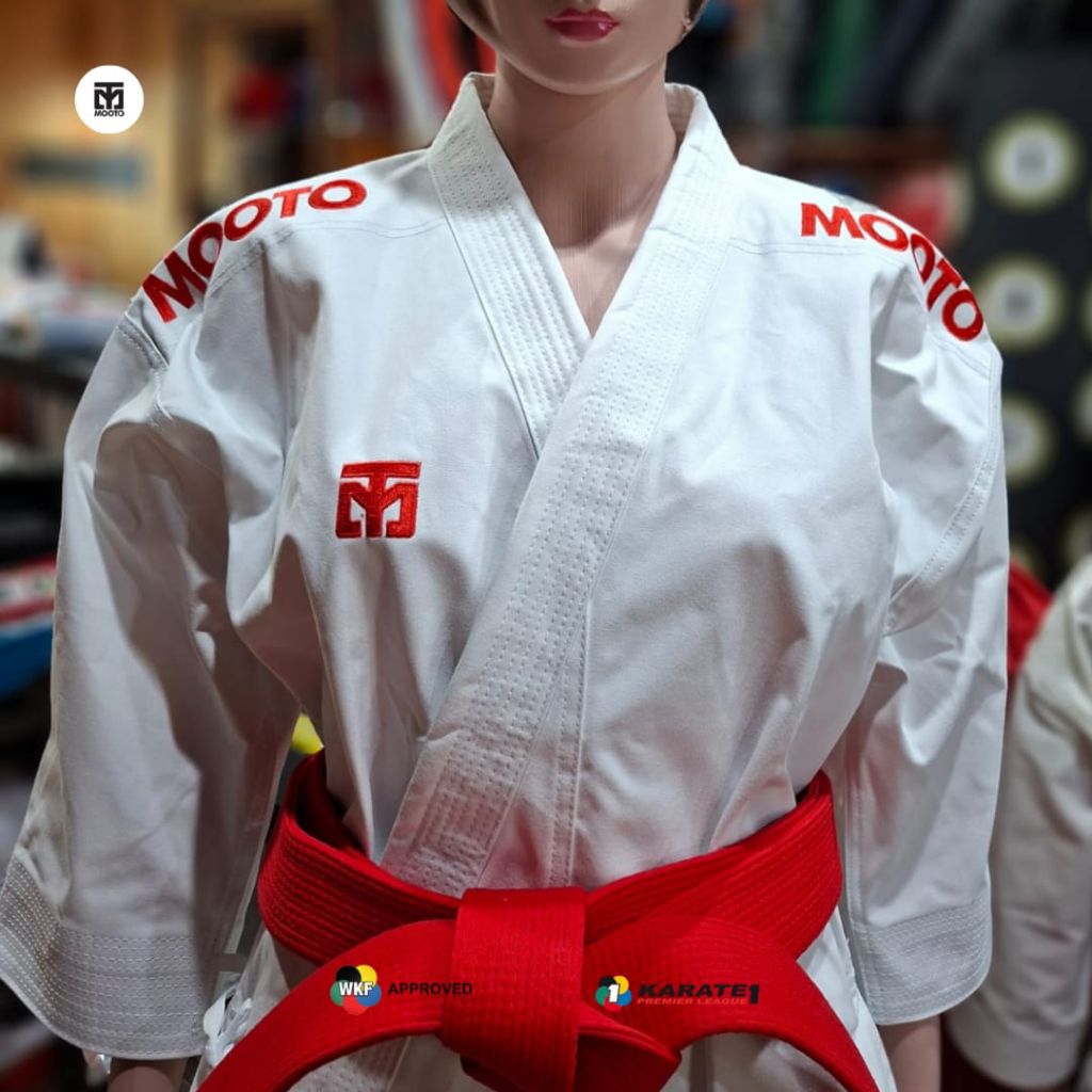 UNIFORM KARATE KATA RED/BLUE WKF APPROVED SET COMBO//BAJU KARATE KATA MOOTO EXTERA SET COMBO WKF APP