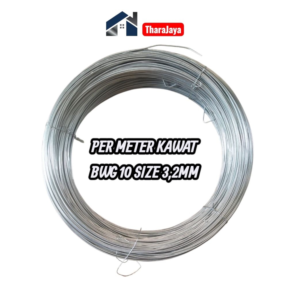 Per Meter Kawat BWG 10 Kawat Galvanis 3MM Kawat Seng serbaguna