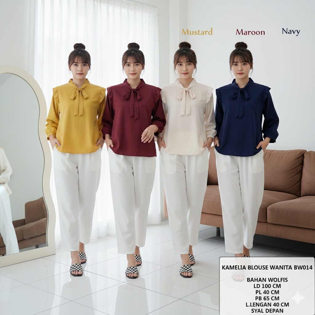 BLOUSE SYAL WOLFIS A132 BW003