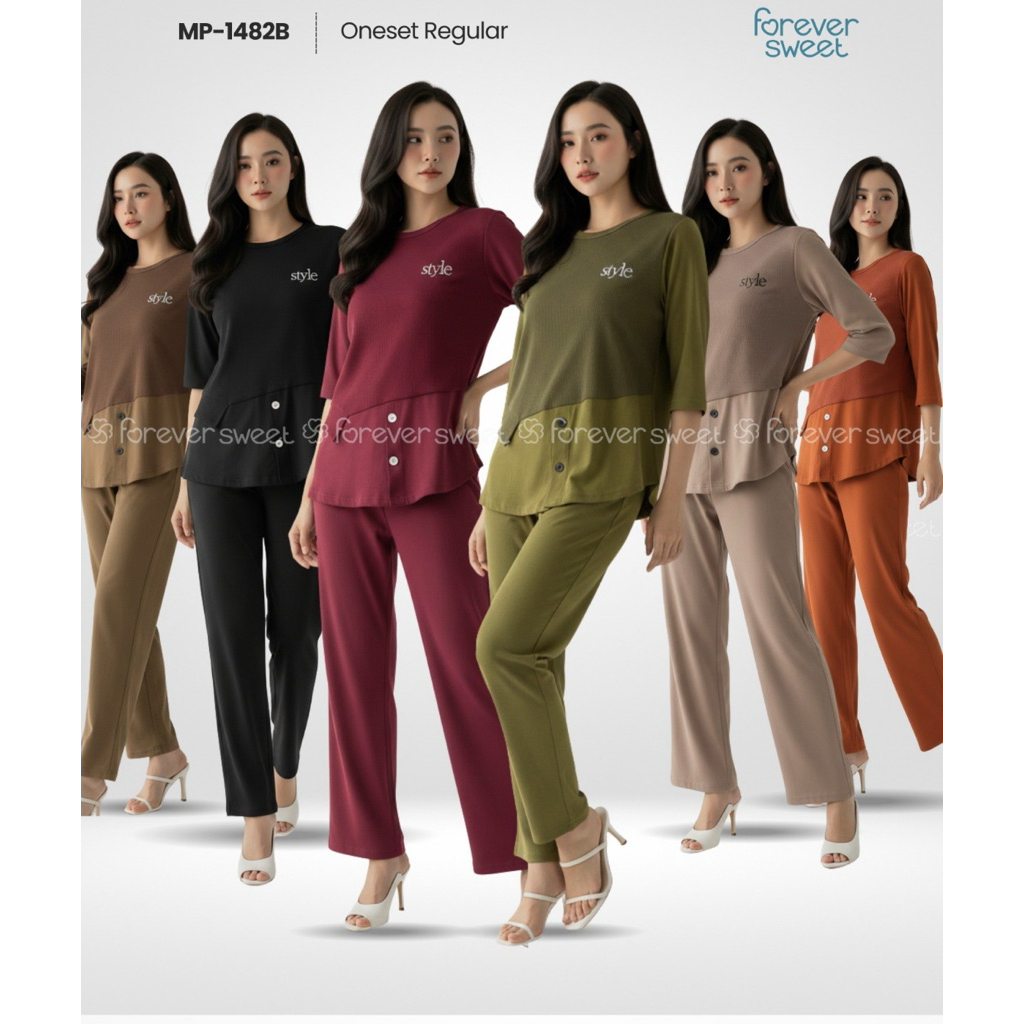 Forever Sweet Piyama Celana Panjang Ukuran Standar Mama Size Piyama CP Lengan Pendek Ukuran Bodyfit 