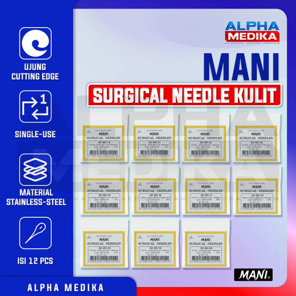 Jarum Hecting Mani SE-MH "KULIT" 1/2 Lingkaran / Jarum Mani SE-MH / Mani Needle SE-MH