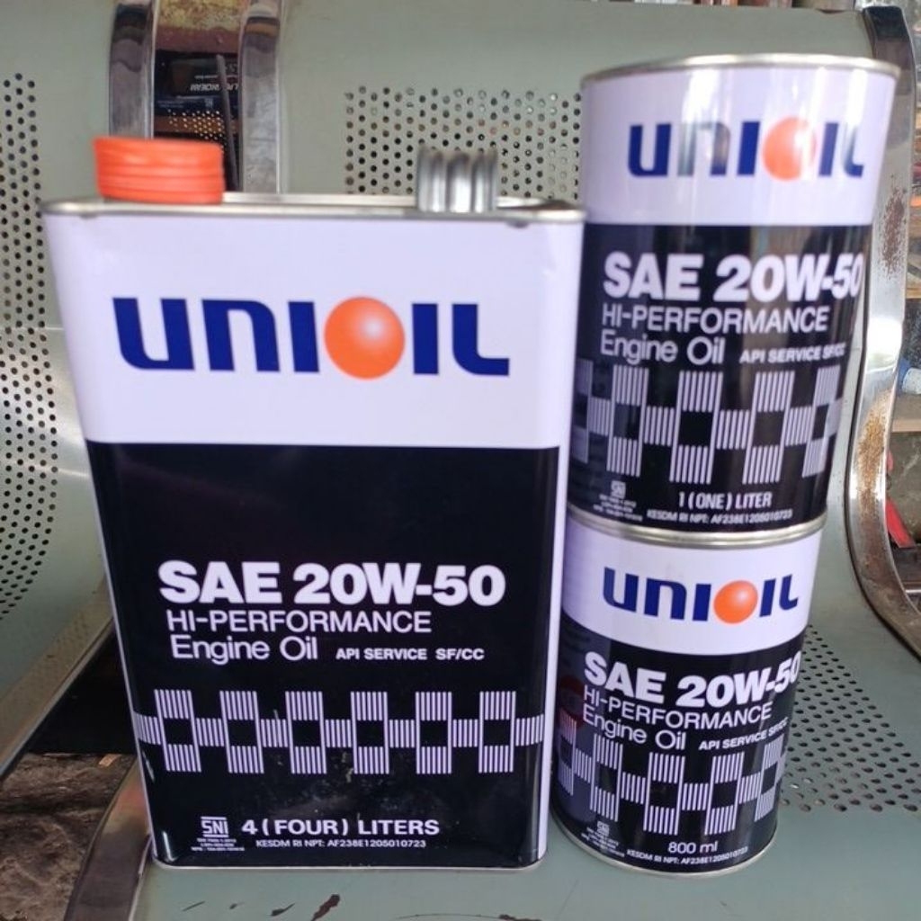 UNIOIL / UNION 20W50 0.8Liter 1Liter 4Liter Oli Mesin Motor Mobil