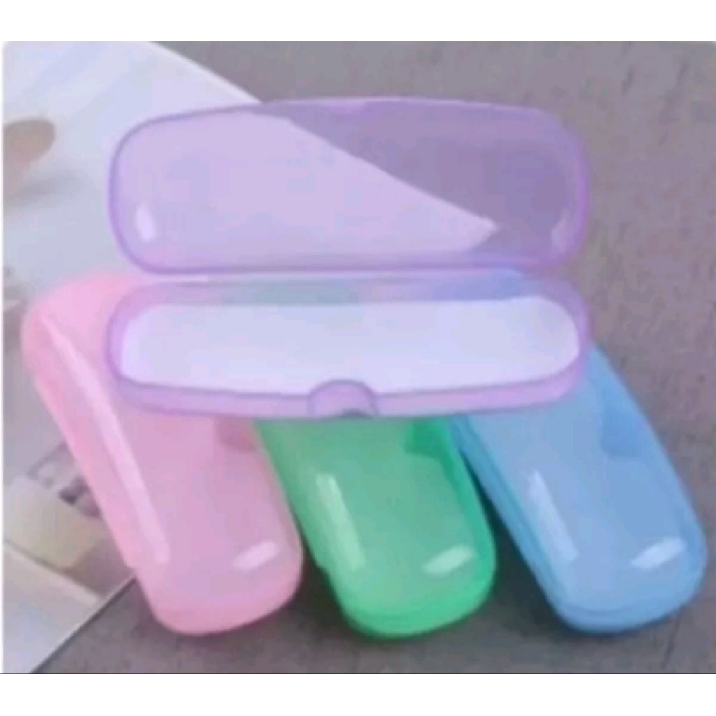 Kotak Kacamata Polos Bahan Plastik Tempat Wadah Penyimpanan Kacamata Tembus Pandang