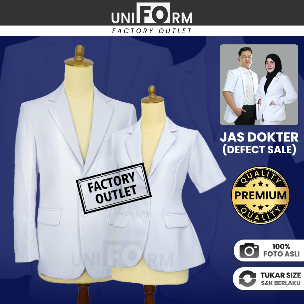 [DISKON Factory Outlet] Jas Dokter Premium / Jas Dokter Lengan Pendek/ Jas Dokter Lengan Panjang/ Ja