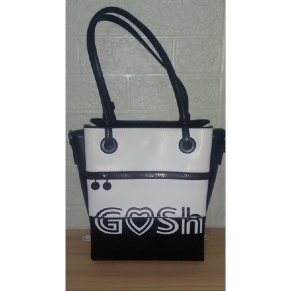 tas gosh totebag hitam putih