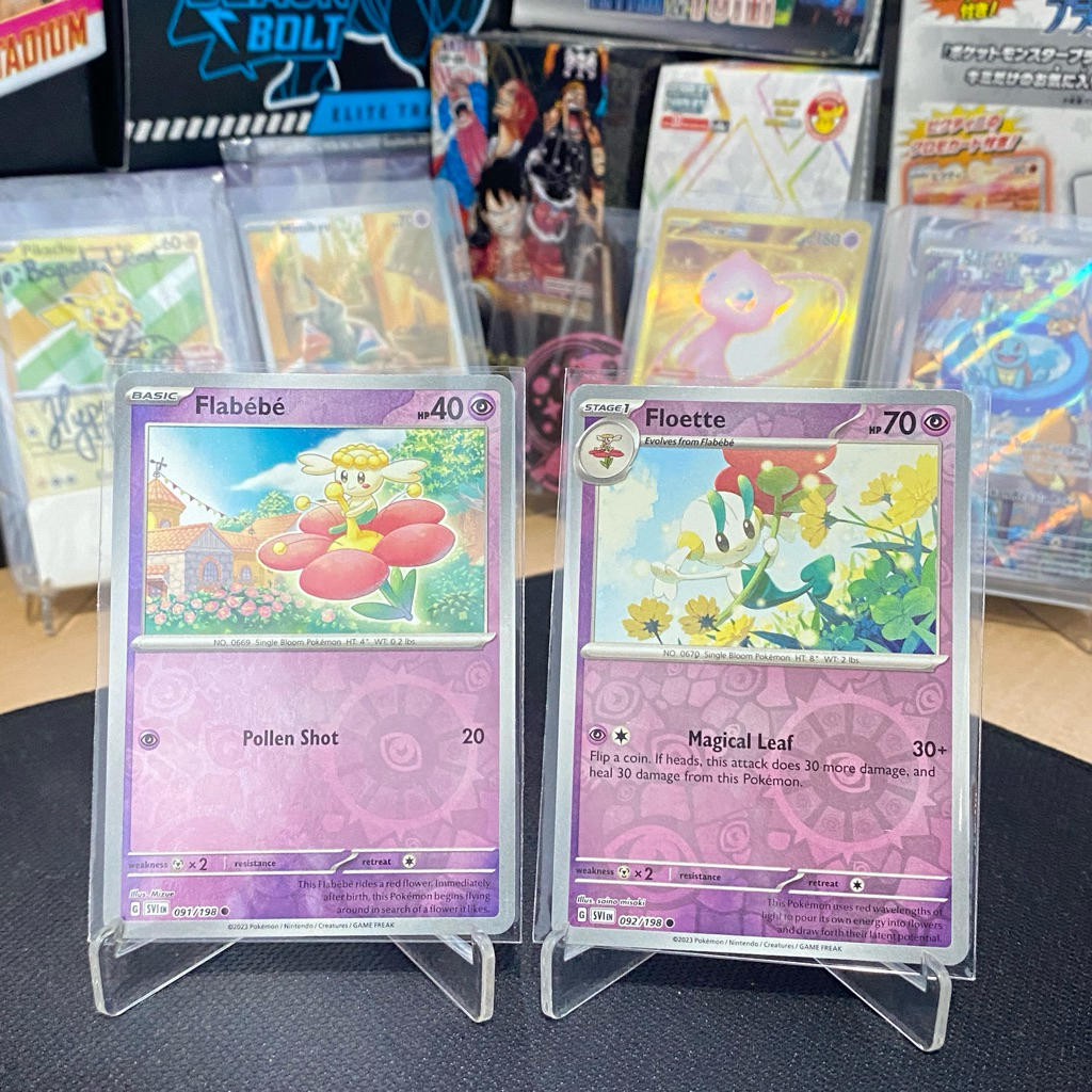 Set Evoline Flabebe • Floette 091/092 /198 Reverse Holo (SVI) TCG Pokemon Scarlet & Violet ENG 2023