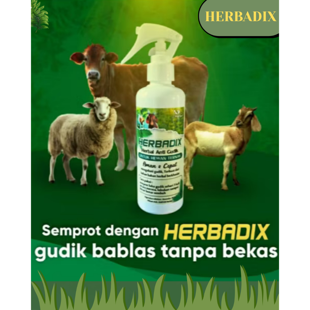 Herbadix Obat Gudik Kambing Luka Anjing Scabies Gatal untuk Sapi Kambing Ampuh Original