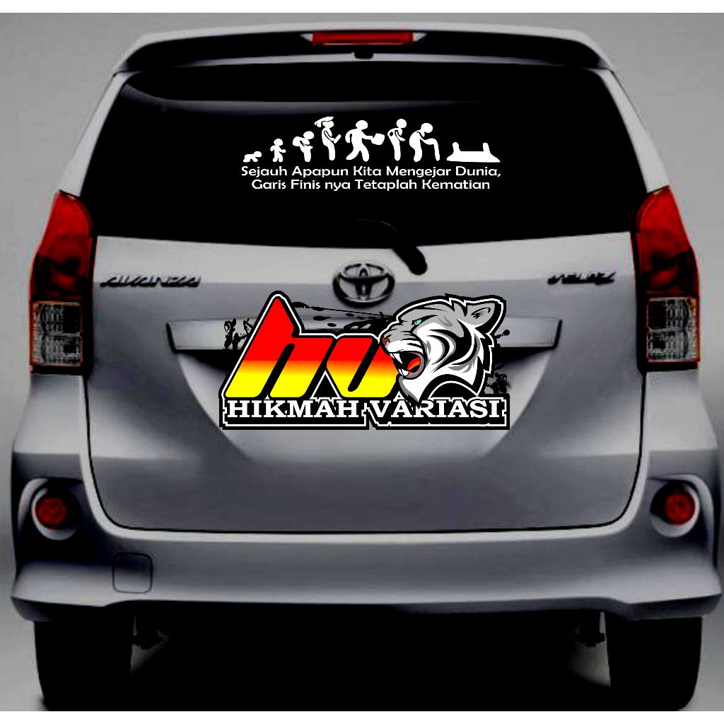 SEJAUH APAPUN KITA MENGEJAR DUNIA STICKER MOBIL,STICKER CUTING MOBIL