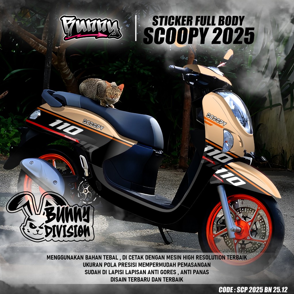 (COD) TERBARU Decal Sticker Motor Honda Scoopy Tahun 2025 Full body - Stiker Skotlet Modifikasi Vari