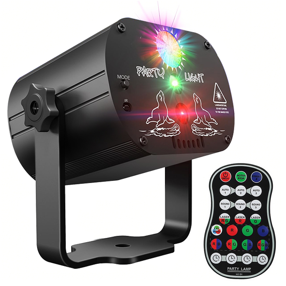 Mini Laser Stage Lighting Lampu Disco Ruangan Sensor Musi Lampu Disco Laser Dengan Diaktifkan Lampu 