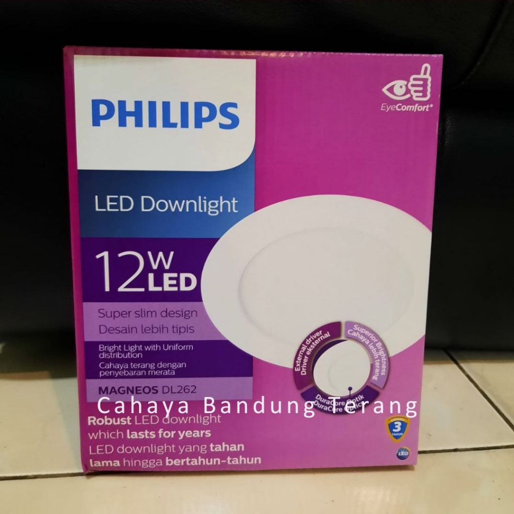 Philips LED Downlight DL262 EC RD 12W 12 Watt D150 HV Putih / Kuning / Semi Putih - 6500K / 3000K / 