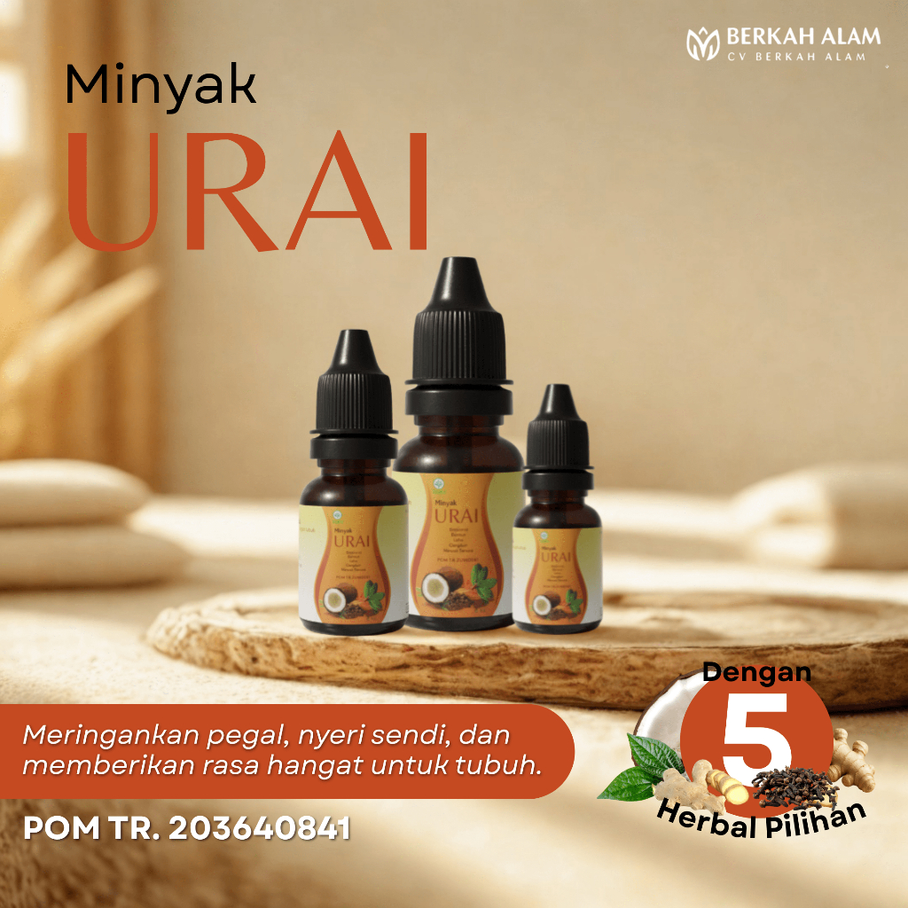 Minyak Urai Oil 50 ml / Minyak Syaraf / Minyak / Minyak Panas 50 ml / Minyak Urut / Minyak Sambung T