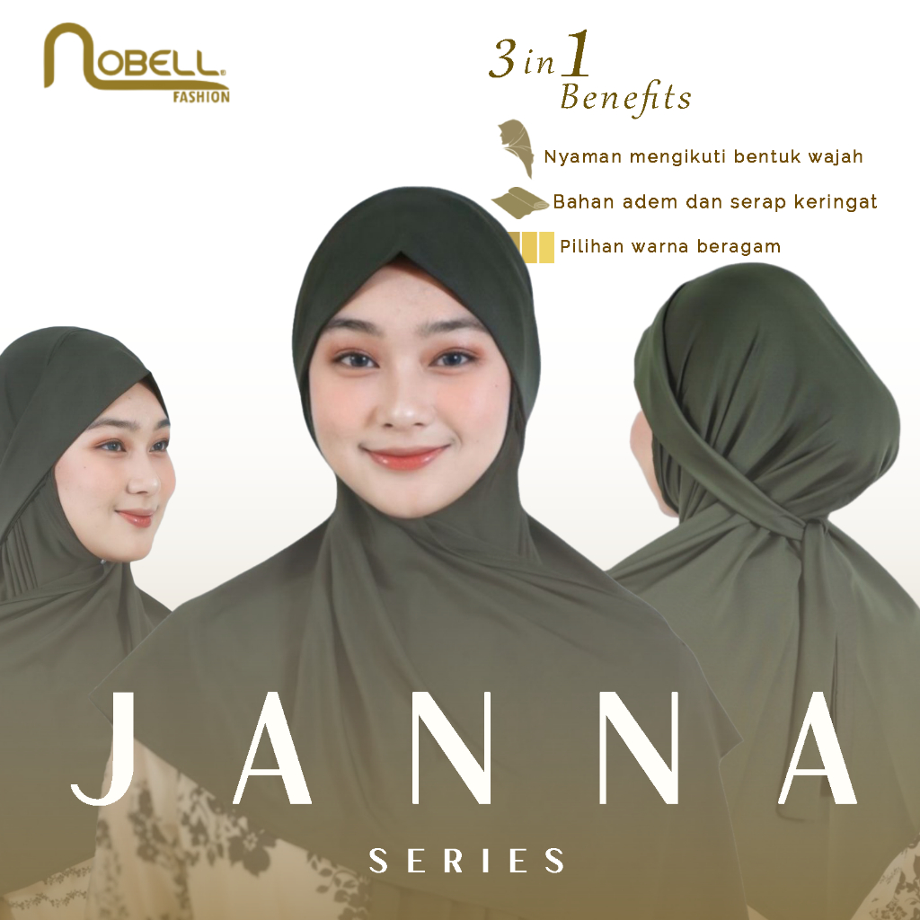 Hijab Instan Janna - Nobell Fashion | Bahan Jersey Premium - Kerudung Muslim Nyaman