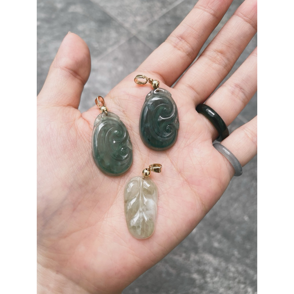 Liontin Giok Burma Asli Type A Jade Pendant