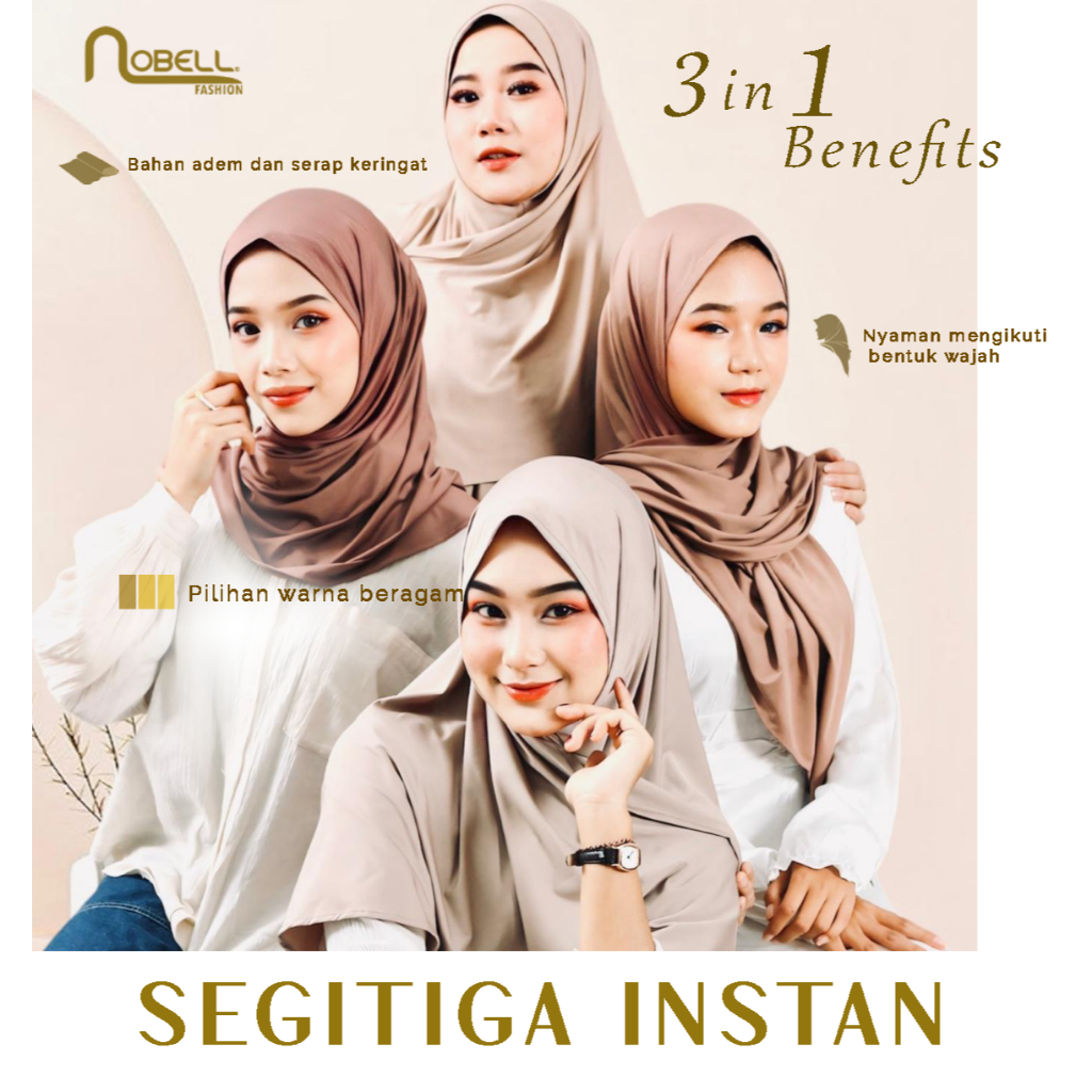Segitiga Instan Hijab Jersey Premium - Nobell Fashion Kerudung Muslim