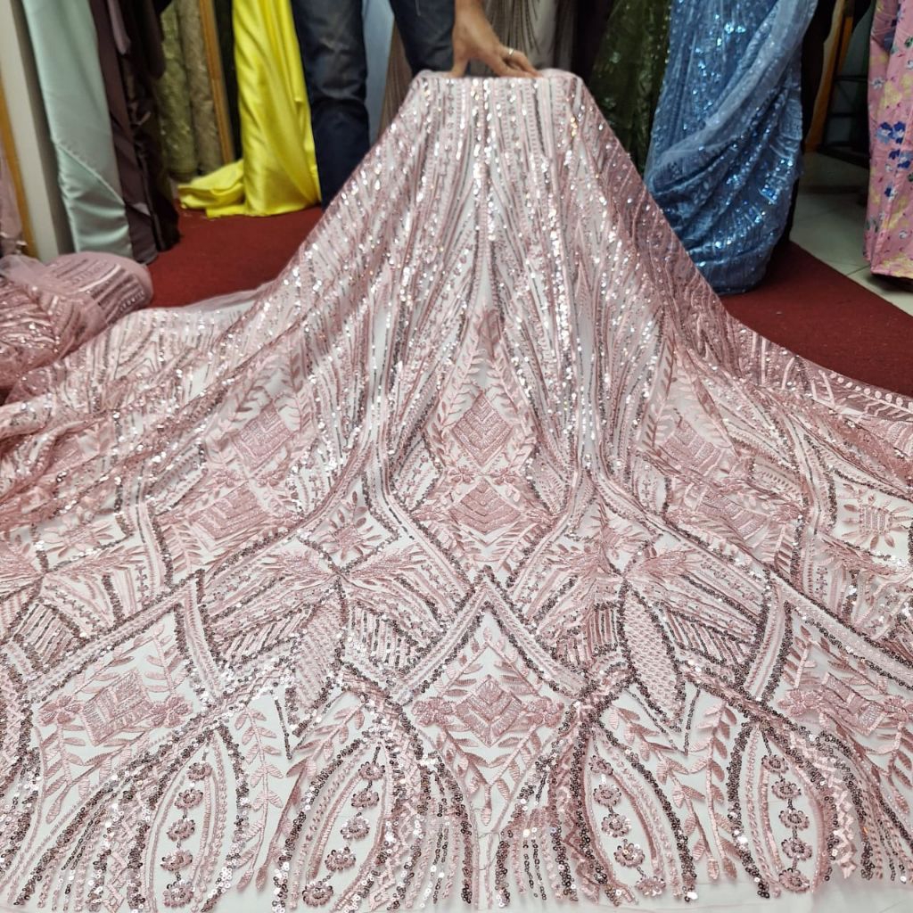 Bahan kebaya pesta/kebaya modern  tile Payet Miye/bahan tile premium