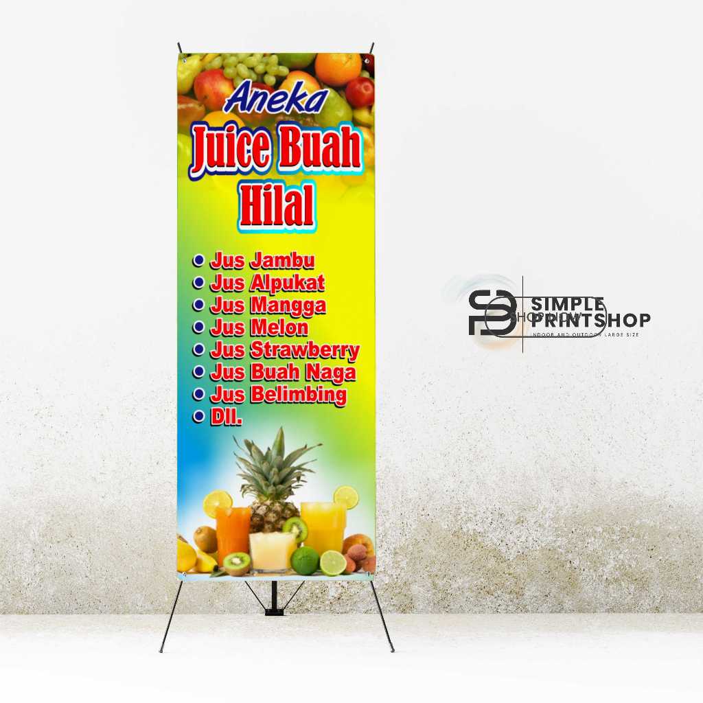 cetak spanduk banner 60x160 cm aneka juice buah segar custom desain