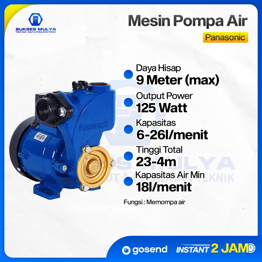 PANASONIC GP-129-JXK P2 Mesin Pompa Air/Water Pump Sumur Dangkal