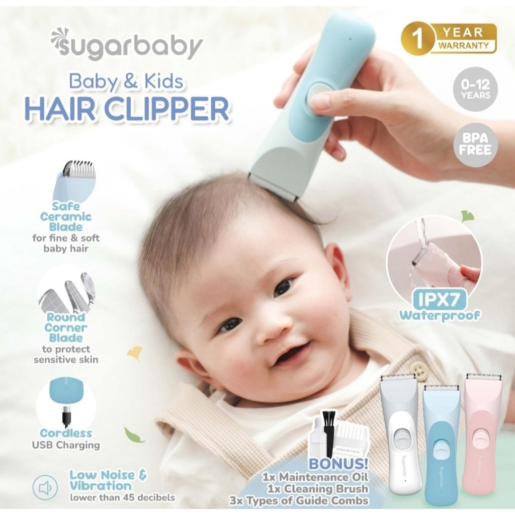 Sugar Baby Hair Clipper / Portable Baby Hair Clipper / Alat Cukur Rambut Bayi