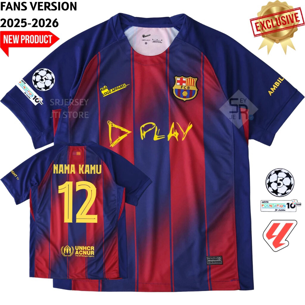 Jersey Barcelona X Ed Shereen El Clasico 2025/2026 - Jersey Barca X Ed shreen Elklasiko 25/26 Terbar