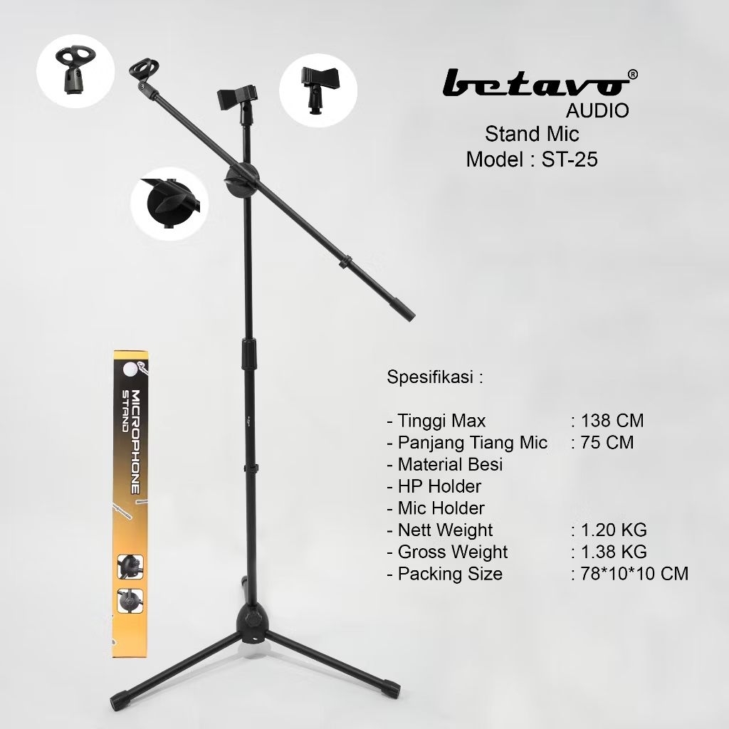 Stand Microphone Betavo ST-25 Stand Mic Panjang
