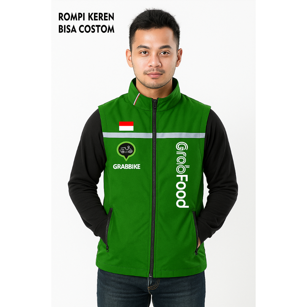 Promo !!! Rompi Hiking Scotlight Pria Grab Terbaru Premium Grabbike GrabFood Terbaru 2025 Ready Ukur