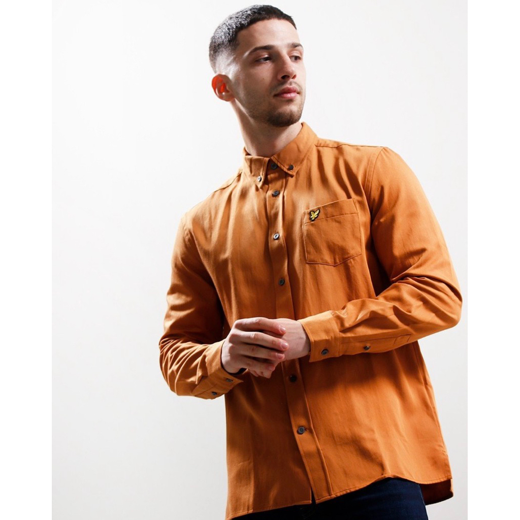 Lyle And Scott Long Sleeve Cotton Shirt In Saltburn