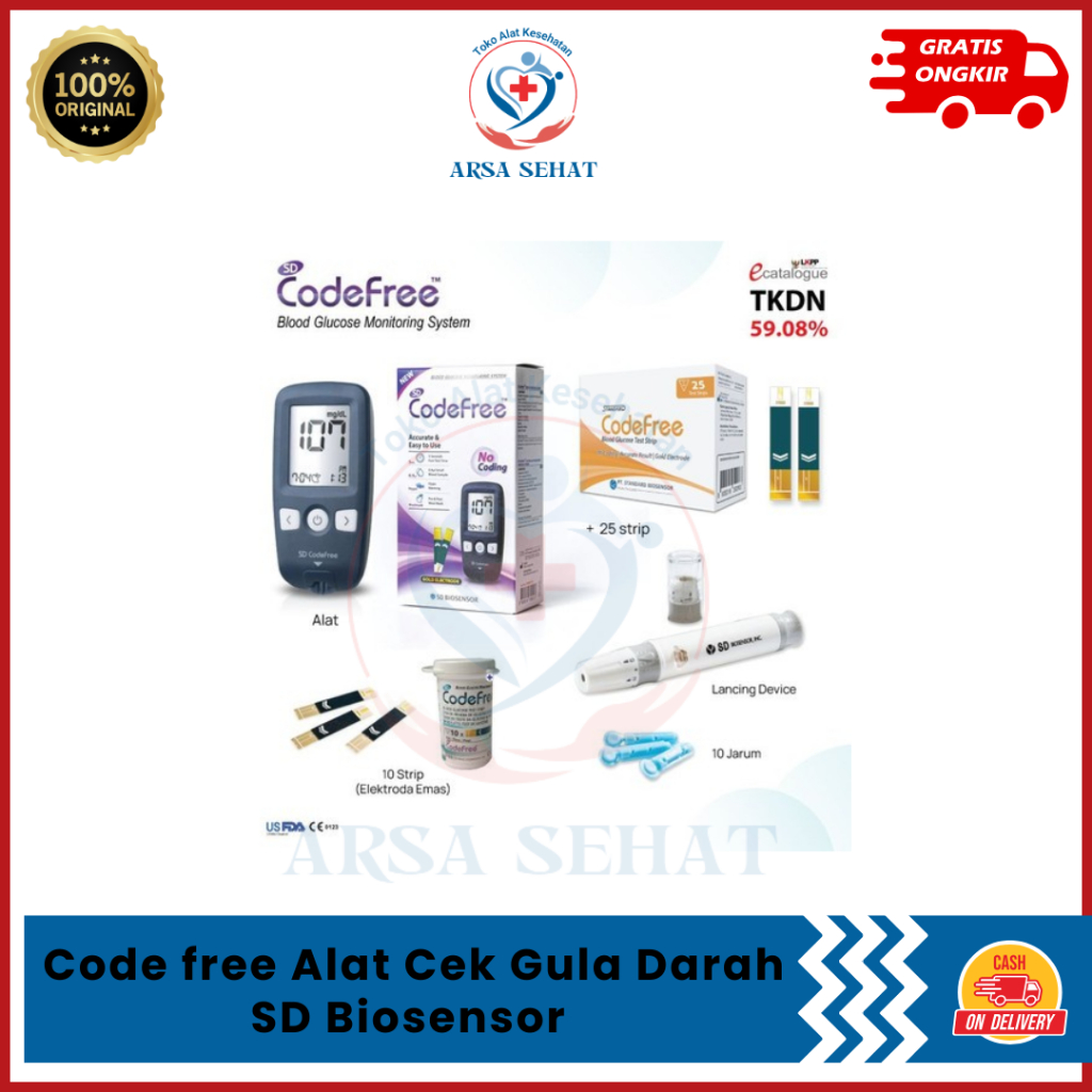 Code free Alat Cek Gula Darah SD Biosensor CodeFree SDBiosensor Free Strip