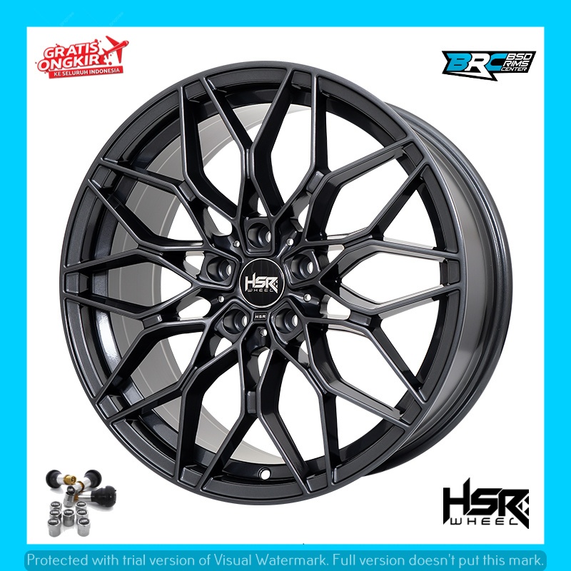 HSR Burakku Velg Mobil Ring 19 Iridium Grey || Velg Mobil Ring 19 Buat Civic Camry Accord New Dll
